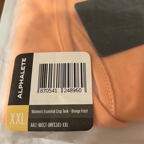 ALPHALETE ESSENTIAL CROP TANK ORANGE FROST SZ XXL WORKOUT ACTIVEWEAR ATHLEISURE - Picture 7 of 7